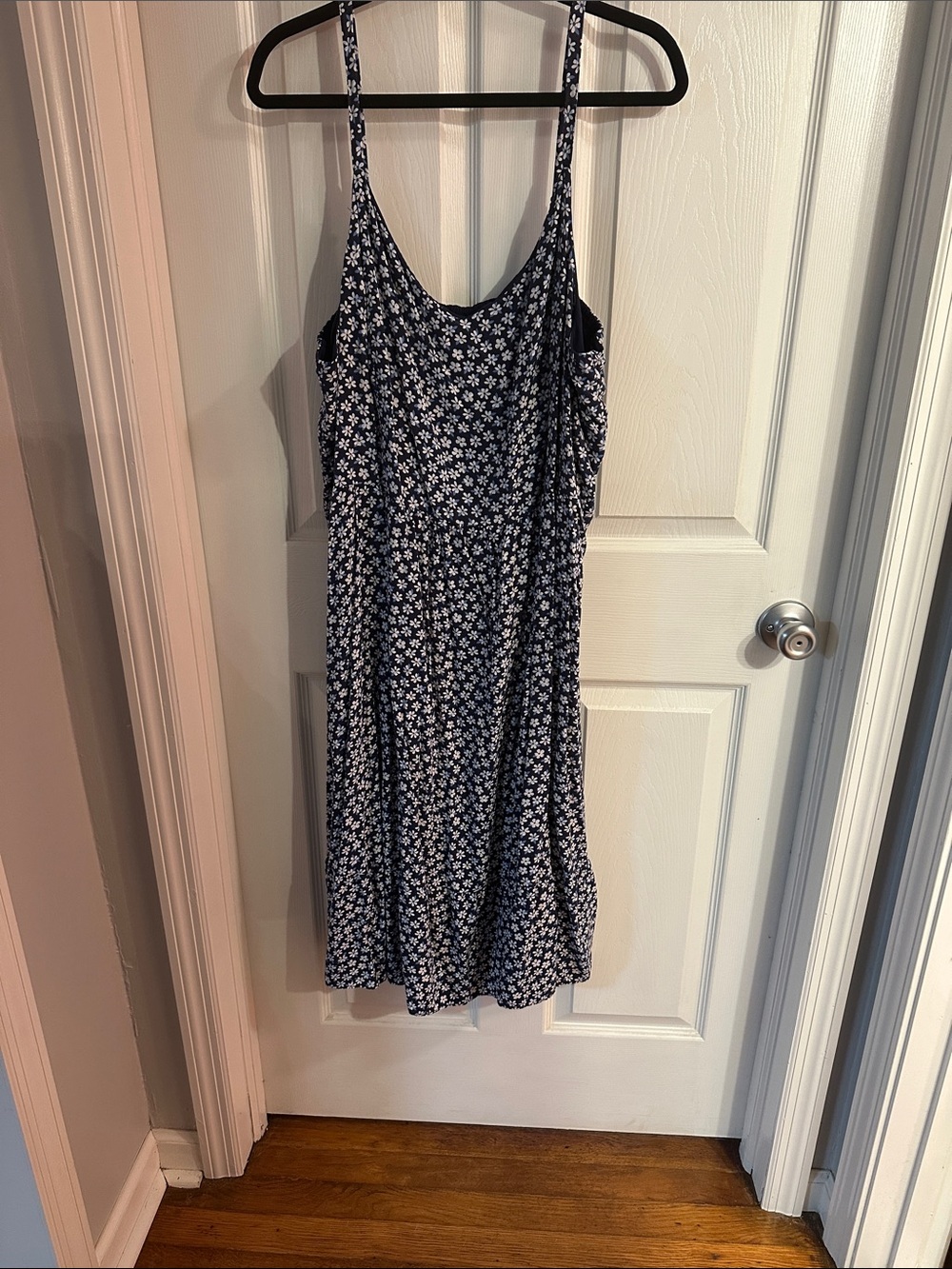 Old Navy Navy and White Floral Spaghetti-Strap Mini Dress